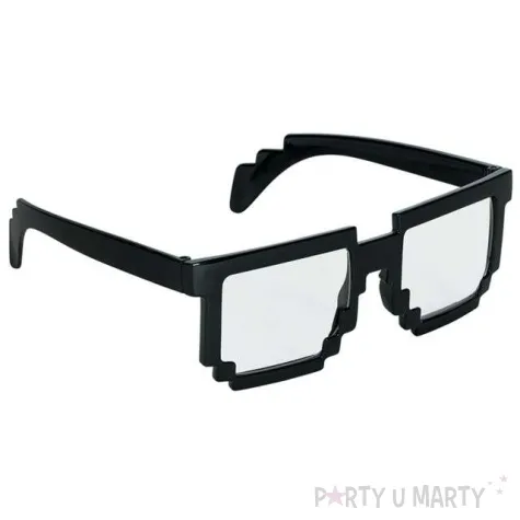 okulary party 8 bit pixel czarny amscan