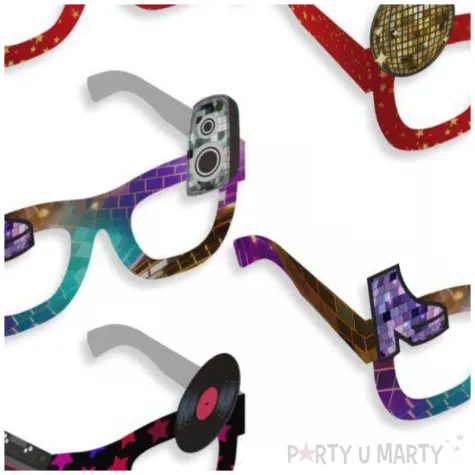 okulary party disco zlota kula papierowe 6 szt