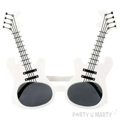 okulary party elektryczne gitary biale boland