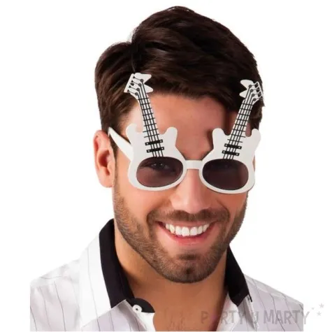 okulary party elektryczne gitary biale boland