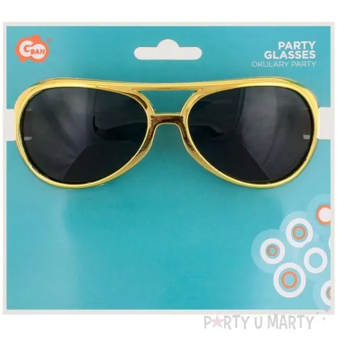 okulary party elvis z bakami zlote godan