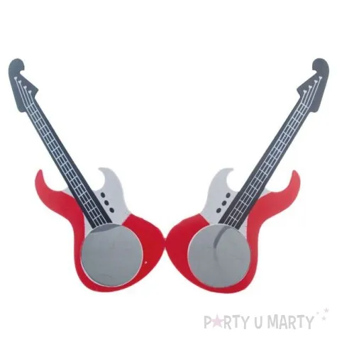 okulary party gitary czerwone funny fashion