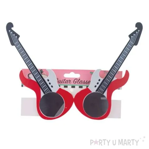 okulary party gitary czerwone funny fashion