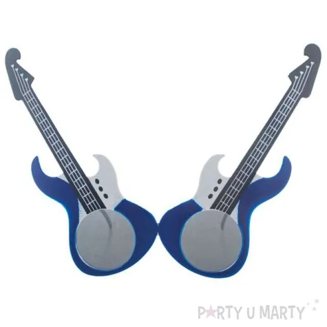 okulary party gitary niebieskie funny fashion