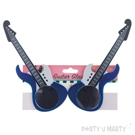 okulary party gitary niebieskie funny fashion
