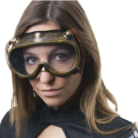 okulary party gogle steampunk brazowe funnyfashion