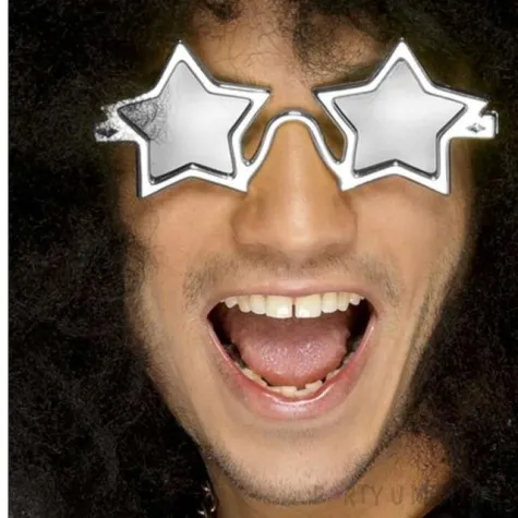 okulary party gwiazda muzyczna srebrne smiffys