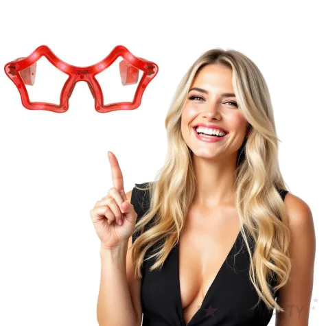 okulary party gwiazdki swiecace czerwone godan