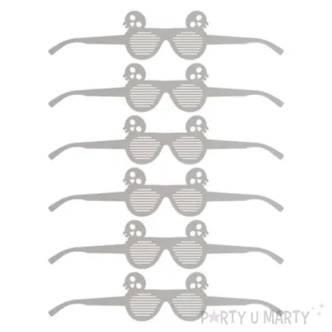 okulary party halloween czaszki papierowe 6 szt