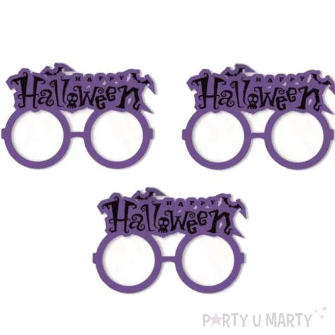 okulary party halloween fioletowe partypal 3 szt