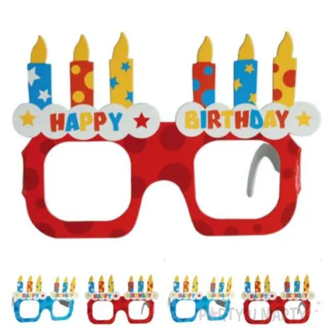 okulary party happy birthday papierowe 4 szt