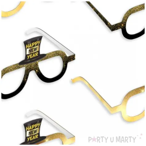 okulary party happy new year cylinder mix 6 szt