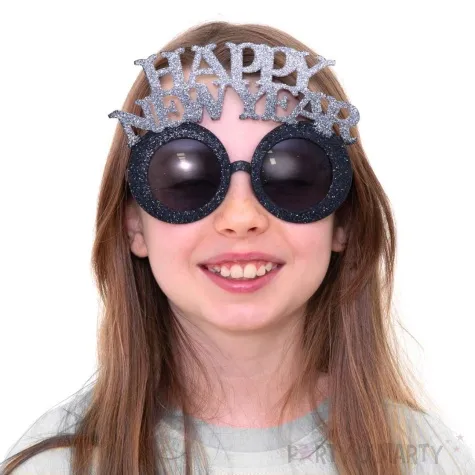 okulary party happy new year nowy rok srebrny partypal