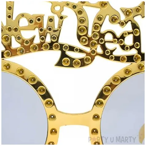 okulary party happy new year z krysztalkami zloty godan