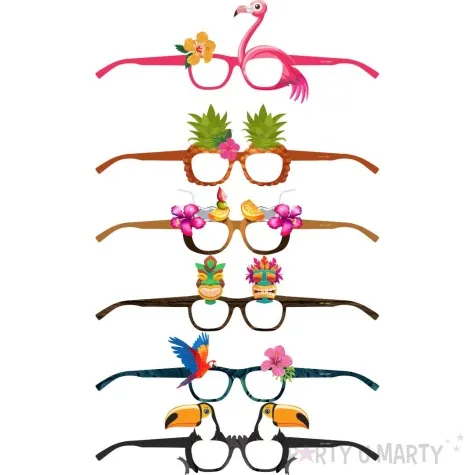 okulary party hawajski mix 6 szt