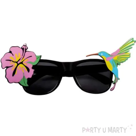 okulary party hawajski ptak z kwiatem boland