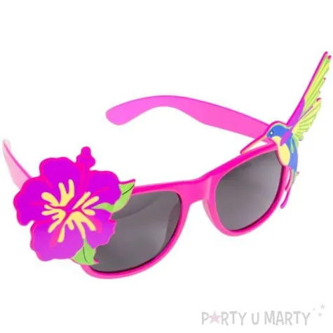 okulary party hawajskie rozowe folat