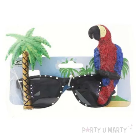 okulary party hawajskie z papuga