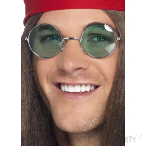 okulary party hipis zielony smiffys
