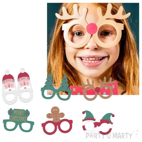 okulary party holly jolly swiateczny szal folat 6 szt
