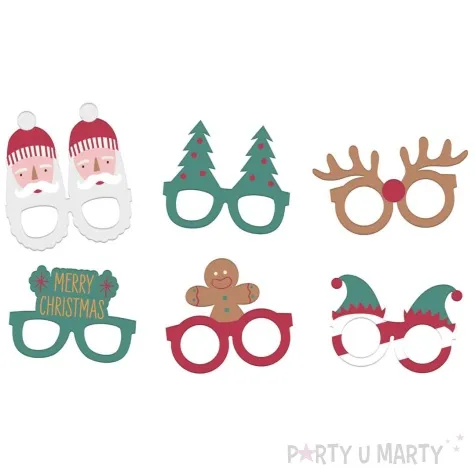 okulary party holly jolly swiateczny szal folat 6 szt