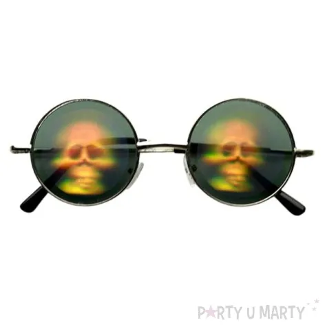 okulary party holograficzne czaszki 3d smiffys
