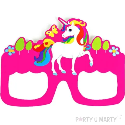 okulary party jednorozec unicorn rozowy partypal 3 szt