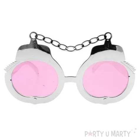 okulary party kajdanki rozowe szkla