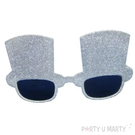okulary party kapelusze srebrne tamipol