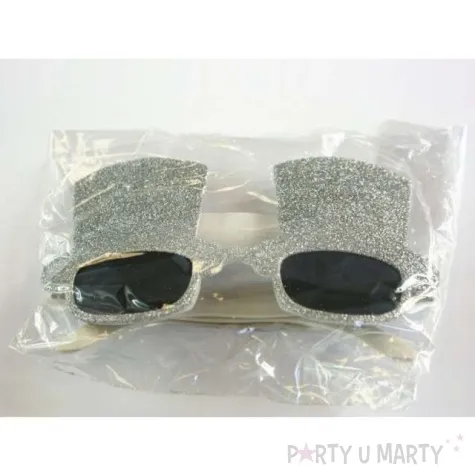 okulary party kapelusze srebrne tamipol