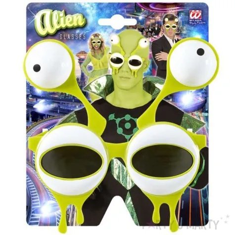 okulary party kosmita obcy zielony widmann