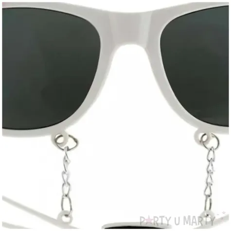 okulary party kotek z wasami bialy tamipol