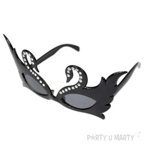 okulary party labedzie czarne