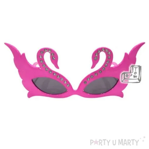 okulary party labedzie rozowe