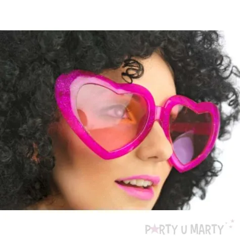 okulary party mega serca rozowe