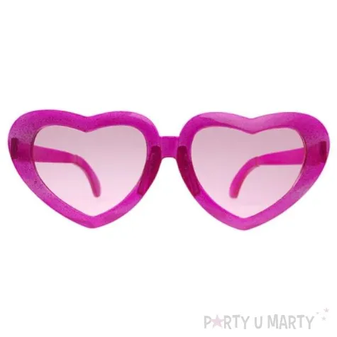 okulary party mega serca rozowe