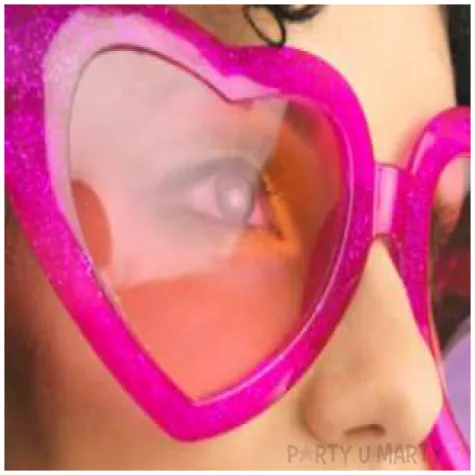 okulary party mega serca rozowe