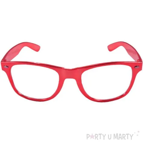 okulary party metaliczne czerwone folat