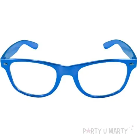 okulary party metaliczne niebieskie folat