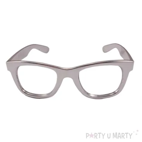 okulary party metaliczne srebrne folat