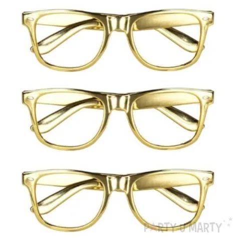 okulary party metaliczne zlote boland 3 szt