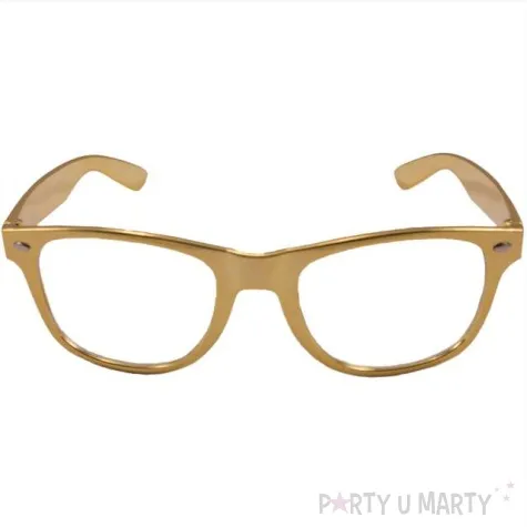 okulary party metaliczne zlote folat