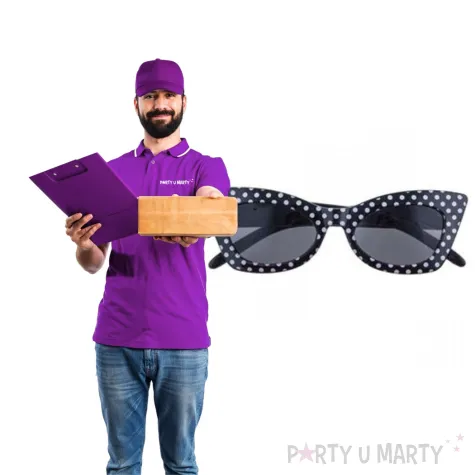 okulary party modne groszki czarne funny fashion