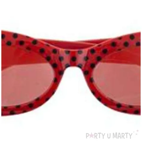 okulary party modne groszki czerwone funny fashion