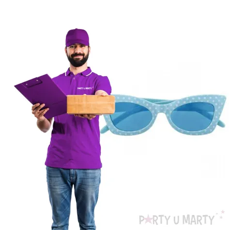 okulary party modne groszki niebieskie funny fashion