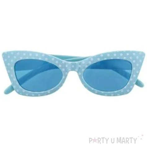 okulary party modne groszki niebieskie funny fashion