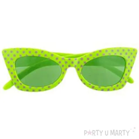 okulary party modne groszki zielone funny fashion