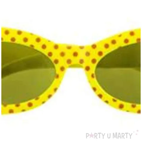 okulary party modne groszki zolte funny fashion