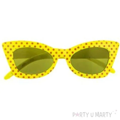 okulary party modne groszki zolte funny fashion