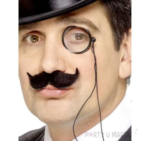 okulary party monokl klasyczny na sznurku czarny smiffys